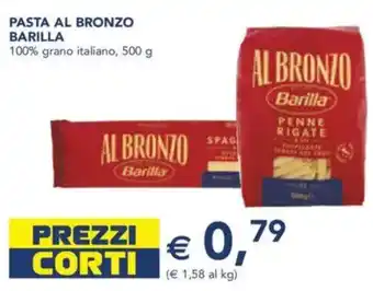 Esselunga Pasta al bronzo barilla 100% grano italiano, offerta