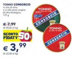 Esselunga Tonno consorcio in olio di oliva o in olio extra vergine di oliva biologico, offerta