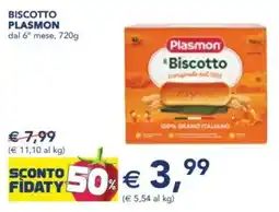 Esselunga Biscotto plasmon dal 6° mese, offerta