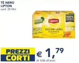 Esselunga Tè nero lipton conf. 25 filtri offerta