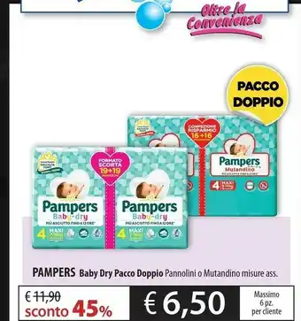 Acqua & Sapone Baby dry pacco doppio pannolini o mutandino offerta