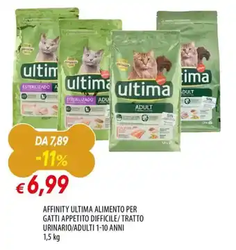 Famila Affinity ultima alimento per gatti appetito difficile/tratto urinario/adulti 1-10 anni offerta