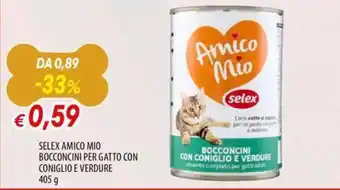 Famila Selex amico mio bocconcini per gatto con coniglio e verdure offerta