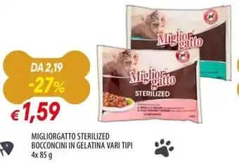 Famila Migliorgatto sterilized bocconcini in gelatina vari tipi offerta