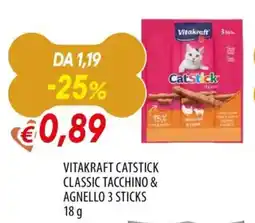 Famila Vitakraft catstick classic tacchino & agnello 3 sticks offerta