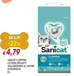 Famila Sanicat clumping lettiera per gatti agglomerante al sapone di marsiglia offerta