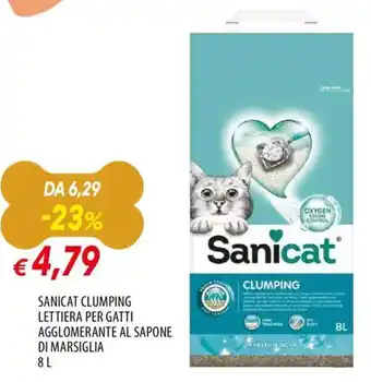 Famila Sanicat clumping lettiera per gatti agglomerante al sapone di marsiglia offerta