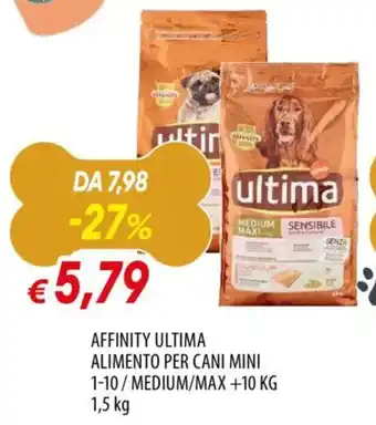 Famila Affinity ultima alimento per cani mini 1-10/medium/max +10 kg offerta