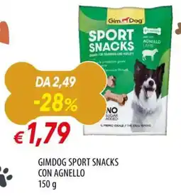 Famila Gimdog sport snacks con agnello offerta