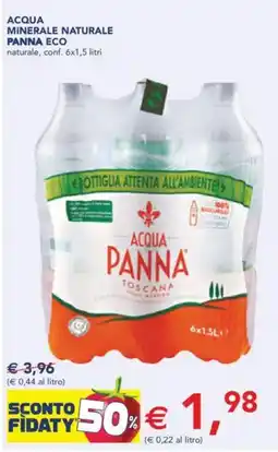 Esselunga Acqua minerale naturale panna eco naturale, conf. offerta