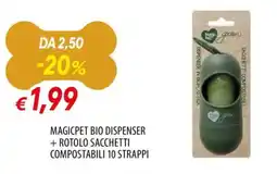 Famila Magicpet bio dispenser + rotolo sacchetti compostabili 10 strappi offerta