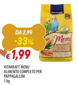 Famila Vitakraft menu alimento completo per pappagallini offerta