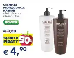 Esselunga Shampoo professionale harbor all'olio di cocco o all'argan, offerta