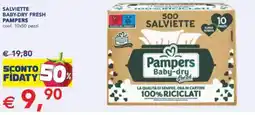 Esselunga Salviette baby-dry fresh PAMPERS conf. 10 x 50 pezzi offerta