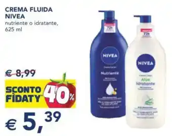 Esselunga Crema fluida nivea nutriente o idratante, offerta