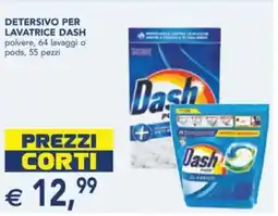 Esselunga Detersivo per lavatrice dash polvere, 64 lavaggi o pods, 55 pezzi offerta