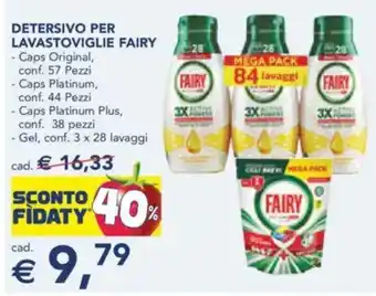 Esselunga Detersivo per lavastoviglie fairy - Caps Original, conf. 57 Pezzi offerta