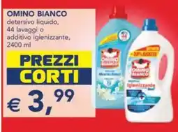 Esselunga Omino bianco detersivo liquido, 44 lavaggi o additivo igienizzante, offerta