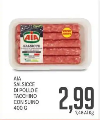 Supermercati Piccolo Aia salsicce di pollo e tacchino con suino offerta