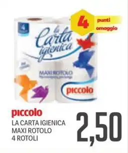 Supermercati Piccolo Piccolo la carta igienica maxi rotolo offerta