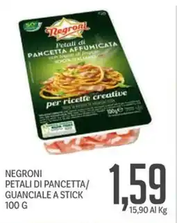 Supermercati Piccolo Negroni petali di pancetta/ guanciale a stick offerta