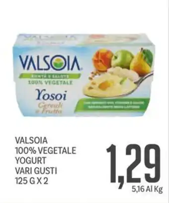 Supermercati Piccolo Valsoia 100% vegetale yogurt vari gusti offerta