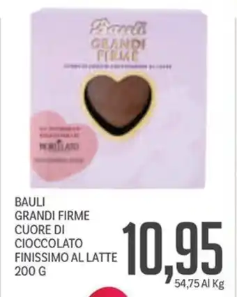 Supermercati Piccolo Bauli grandi firme cuore di cioccolato finissimo al latte offerta