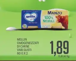 Supermercati Piccolo Mellin omogeneizzati di carne offerta