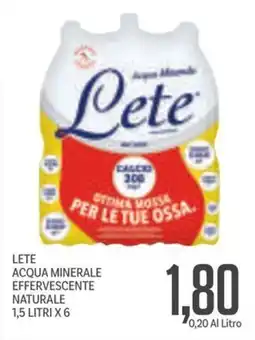 Supermercati Piccolo Lete acqua minerale effervescente naturale offerta