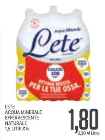 Supermercati Piccolo Lete acqua minerale effervescente naturale offerta