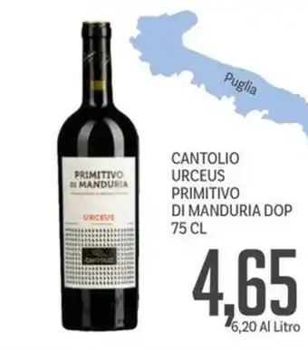 Supermercati Piccolo Cantolio urceus primitivo di manduria dop offerta