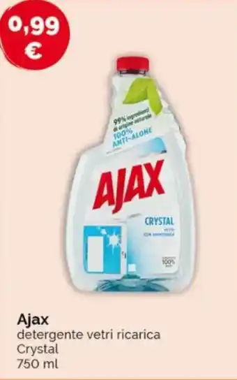 Acqua & Sapone Ajax detergente vetri ricarica Crystal offerta