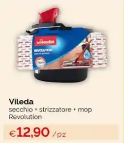 Acqua & Sapone Vileda secchio + strizzatore + mop Revolution offerta