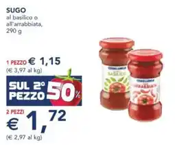 Esselunga Sugo al basilico o all'arrabbiata, offerta