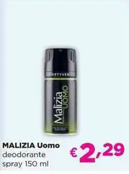 Acqua & Sapone MALIZIA Uomo deodorante spray offerta