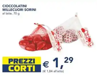 Esselunga Cioccolatini millecuori sorini al latte, offerta