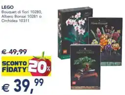 Esselunga Lego Bouquet di fiori 10280, Albero Bonsai 10281 o Orchidea 10311 offerta