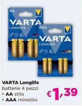 Acqua & Sapone VARTA Longlife batterie offerta