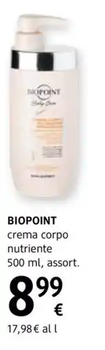 dm drogerie markt BIOPOINT crema corpo nutriente offerta