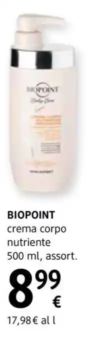 dm drogerie markt BIOPOINT crema corpo nutriente offerta