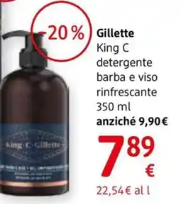 dm drogerie markt Gillette King C detergente barba e viso rinfrescante offerta