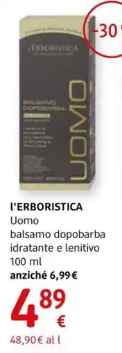 dm drogerie markt L'ERBORISTICA Uomo balsamo dopobarba idratante e lenitivo offerta