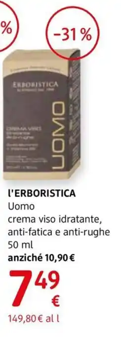 dm drogerie markt L'ERBORISTICA Uomo crema viso idratante, anti-fatica e anti-rughe offerta