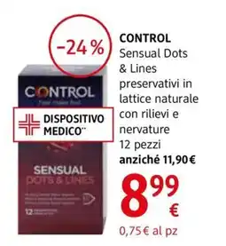 dm drogerie markt CONTROL Sensual Dots & & Lines preservativi in lattice naturale con rilievi e nervature offerta