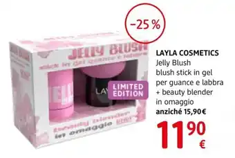 dm drogerie markt LAYLA COSMETICS Jelly Blush blush stick in gel per guance e labbra + beauty blender offerta