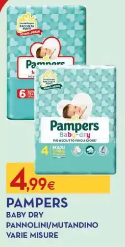 Proshop Pampers baby dry pannolini/mutandino varie misure offerta