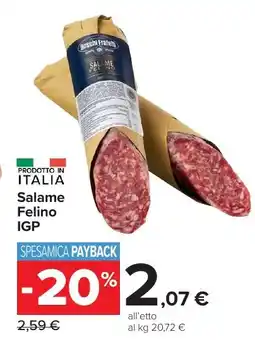 Carrefour Market Salame Felino IGP offerta