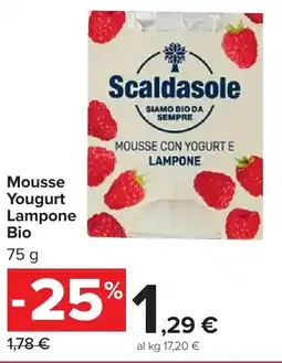 Carrefour Market Mousse Yougurt Lampone Bio offerta