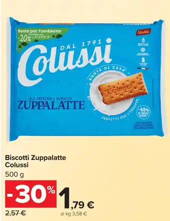 Carrefour Market Biscotti Zuppalatte Colussi offerta