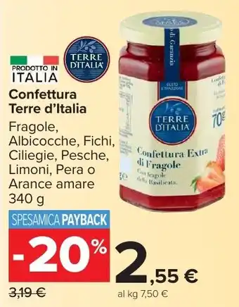 Carrefour Market Confettura Terre d'Italia offerta